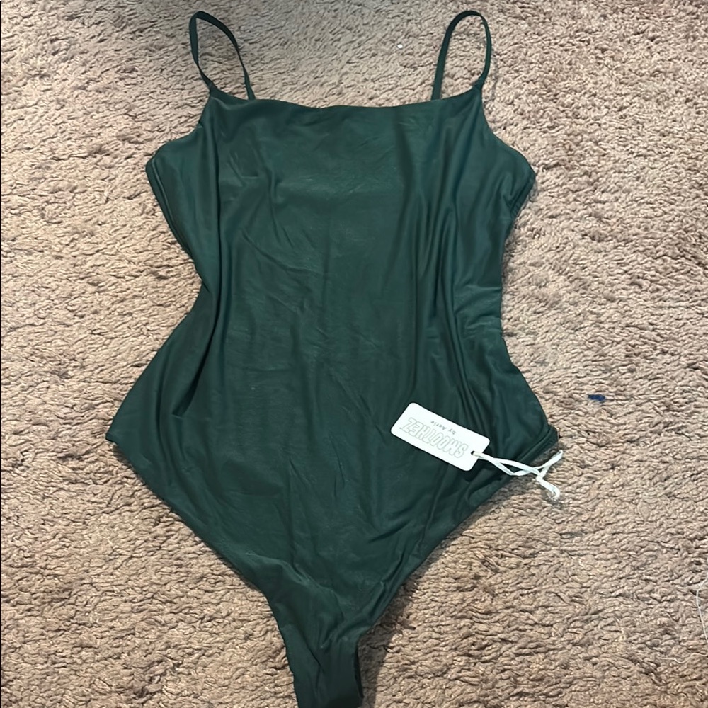 Green Spaghetti Strap Bodysuit